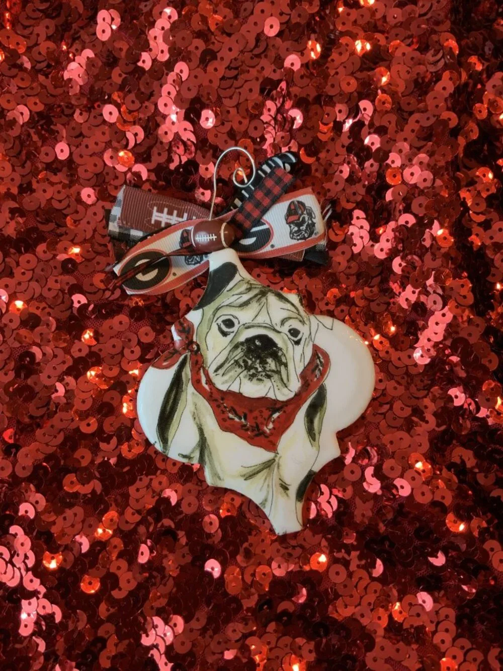 University of Georgia Themed Hand-made Ceramic Ornaments